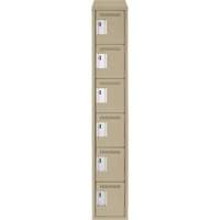 Clean Line Lockerette, 6 -tier, 12" x 18" x 78", Steel, Beige, Rivet (Assembled) MAS Chibougamau