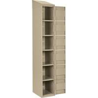 Clean Line Lockerette, 6 -tier, Bank of 4, 48" x 18" x 78", Steel, Beige, Rivet (Assembled) MAS Chibougamau