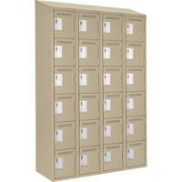 Clean Line Lockerette, 6 -tier, Bank of 4, 48" x 18" x 78", Steel, Beige, Rivet (Assembled) MAS Chibougamau