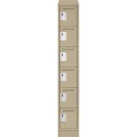 Clean Line Lockerette , 6 -tier, 12" x 18" x 82", Steel, Beige, Rivet (Assembled) MAS Chibougamau