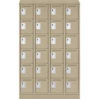 Petits casiers Clean Line, 6 niveaux, Bloc de 4, 48" x 18" x 82", Acier, Beige, Rivet (assembl&eacute;) MAS Chibougamau