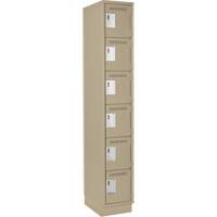 Petits casiers Clean Line, 6 niveaux, 12" x 18" x 76", Acier, Beige, Rivet (assembl&eacute;) MAS Chibougamau