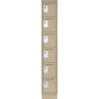 Petits casiers Clean Line, 6 niveaux, 12" x 18" x 76", Acier, Beige, Rivet (assembl&eacute;) MAS Chibougamau