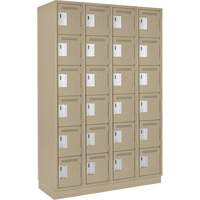 Clean Line Lockerette, 6 -tier, Bank of 4, 48" x 18" x 76", Steel, Beige, Rivet (Assembled) MAS Chibougamau