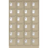 Clean Line Lockerette, 6 -tier, Bank of 4, 48" x 18" x 76", Steel, Beige, Rivet (Assembled) MAS Chibougamau