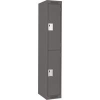 Clean Line Lockers, 2 -tier, 12" x 18" x 72", Steel, Charcoal, Rivet (Assembled) MAS Chibougamau