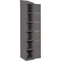 Clean Line Lockerette, 6 -tier, Bank of 4, 48" x 18" x 78", Steel, Charcoal, Rivet (Assembled) MAS Chibougamau