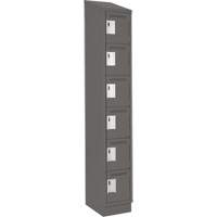 Clean Line Lockerette, 6 -tier, 12" x 18" x 82", Steel, Charcoal, Rivet (Assembled) MAS Chibougamau