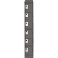 Clean Line Lockerette, 6 -tier, 12" x 18" x 82", Steel, Charcoal, Rivet (Assembled) MAS Chibougamau