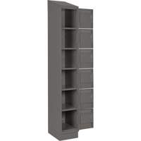 Clean Line Lockerette, 6 -tier, Bank of 4, 48" x 18" x 82", Steel, Charcoal, Rivet (Assembled) MAS Chibougamau
