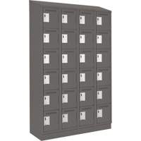 Clean Line Lockerette, 6 -tier, Bank of 4, 48" x 18" x 82", Steel, Charcoal, Rivet (Assembled) MAS Chibougamau
