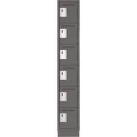 Clean Line Lockerette, 6 -tier, 12" x 18" x 76", Steel, Charcoal, Rivet (Assembled) MAS Chibougamau