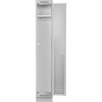 Clean Line Lockers, 12" x 18" x 76", Steel, Grey, Rivet (Assembled), Perforated MAS Chibougamau