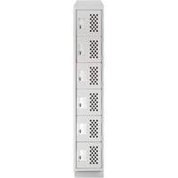 Petit casier perfor&eacute; Clean-Line, 6 niveaux, 15" x 72" x 12", Acier MAS Chibougamau