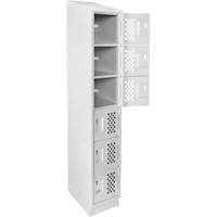 Petit casier perfor&eacute; Clean-Line, 6 niveaux, 15" x 72" x 12", Acier MAS Chibougamau