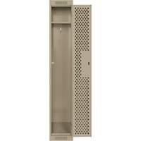 Clean Line Lockers, 12" x 15" x 72", Steel, Beige, Rivet (Assembled), Perforated MAS Chibougamau
