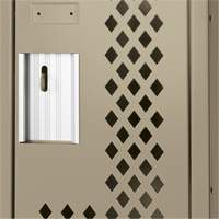Clean Line Lockers, 2 -tier, 12" x 15" x 82", Steel, Beige, Rivet (Assembled), Perforated MAS Chibougamau