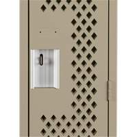 Clean Line Lockers, Bank of 4, 48" x 15" x 72", Steel, Beige, Rivet (Assembled), Perforated MAS Chibougamau
