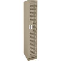 Clean Line Lockers, 12" x 15" x 76", Steel, Beige, Rivet (Assembled), Perforated MAS Chibougamau