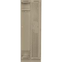 Clean Line Lockers, Bank of 2, 24" x 15" x 76", Steel, Beige, Rivet (Assembled), Perforated MAS Chibougamau
