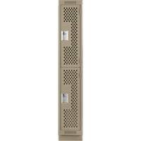 Casiers Clean Line, 2 niveaux, 12" x 15" x 76", Acier, Beige, Rivet (assembl&eacute;), Perfor&eacute; MAS Chibougamau