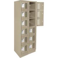 Assembled Lockerettes Clean Line Perforated Economy Lockers, 6 -tier, Bank of 2, 18" x 72" x 12", Steel MAS Chibougamau