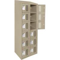 Assembled Lockerettes Clean Line Perforated Economy Lockers, 6 -tier, Bank of 2, 18" x 72" x 12", Steel MAS Chibougamau