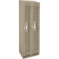 Casiers Clean Line, Bloc de 2, 24" x 18" x 82", Acier, Beige, Rivet (assembl&eacute;), Perfor&eacute; MAS Chibougamau