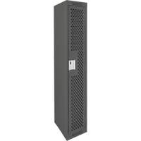 Clean Line Lockers, 12" x 15" x 72", Steel, Charcoal, Rivet (Assembled), Perforated MAS Chibougamau