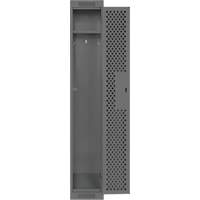 Clean Line Lockers, 12" x 15" x 72", Steel, Charcoal, Rivet (Assembled), Perforated MAS Chibougamau