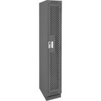 Clean Line Lockers, 12" x 15" x 76", Steel, Charcoal, Rivet (Assembled), Perforated MAS Chibougamau