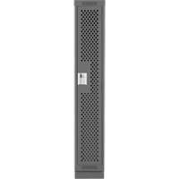 Clean Line Lockers, 12" x 15" x 76", Steel, Charcoal, Rivet (Assembled), Perforated MAS Chibougamau