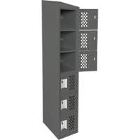 Assembled Lockerettes Clean Line Perforated Economy Lockers, 6 -tier, 18" x 72" x 12", Steel MAS Chibougamau