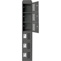 Assembled Lockerettes Clean Line Perforated Economy Lockers, 6 -tier, 18" x 72" x 12", Steel MAS Chibougamau