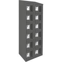 Assembled Lockerettes Clean Line Perforated Economy Lockers, 6 -tier, Bank of 2, 18" x 72" x 12", Steel MAS Chibougamau
