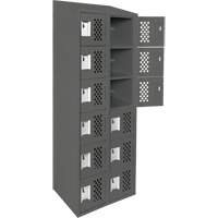 Assembled Lockerettes Clean Line Perforated Economy Lockers, 6 -tier, Bank of 2, 18" x 72" x 12", Steel MAS Chibougamau