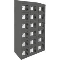 Assembled Lockerettes Clean Line Perforated Economy Lockers, 6 -tier, Bank of 3, 18" x 72" x 12", Steel MAS Chibougamau