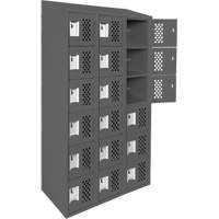 Assembled Lockerettes Clean Line Perforated Economy Lockers, 6 -tier, Bank of 3, 18" x 72" x 12", Steel MAS Chibougamau