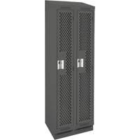 Casiers Clean Line, Bloc de 2, 24" x 18" x 82", Acier, Charbon, Rivet (assembl&eacute;), Perfor&eacute; MAS Chibougamau