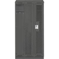 Clean Line Lockers, Bank of 3, 36" x 18" x 82", Steel, Charcoal, Rivet (Assembled), Perforated MAS Chibougamau