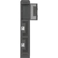 Clean Line Lockers, 3 -tier, 12" x 18" x 82", Steel, Charcoal, Rivet (Assembled), Perforated MAS Chibougamau
