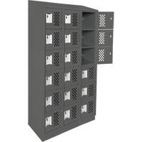 Clean-Line Perforated Lockerette, 6 -tier, Bank of 3, 15" x 72" x 12", Steel MAS Chibougamau