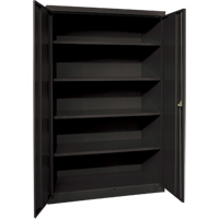 Deep Hi-Boy Storage Cabinet, Steel, 4 Shelves, 72" H x 36" W x 24" D, Black MAS Chibougamau