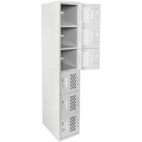 Petits casiers Clean Line, 6 niveaux, 18" x 72" x 12", Acier MAS Chibougamau