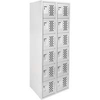 Clean Line Lockerettes, 6 -tier, Bank of 2, 18" x 72" x 12", Steel MAS Chibougamau