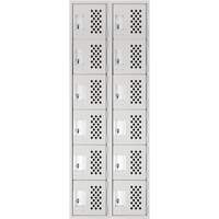 Clean Line Lockerettes, 6 -tier, Bank of 2, 18" x 72" x 12", Steel MAS Chibougamau