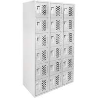 Clean Line Lockerettes, 6 -tier, Bank of 3, 18" x 72" x 12", Steel MAS Chibougamau