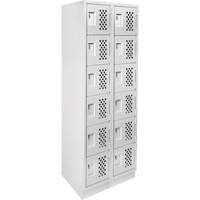 Assembled Lockerettes Clean Line Perforated Economy Lockers, 6 -tier, Bank of 2, 18" x 72" x 12", Steel MAS Chibougamau