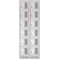 Assembled Lockerettes Clean Line Perforated Economy Lockers, 6 -tier, Bank of 2, 18" x 72" x 12", Steel MAS Chibougamau