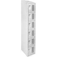 Assembled Lockerettes Clean Line Perforated Economy Lockers, 6 -tier, 18" x 72" x 12", Steel MAS Chibougamau